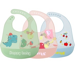 Food Grade Silicone Baby Bib Transparent Custom Color Eco-Friendly Durable Easy Clean <b>Toddler</b> Kids Mealtime Apron Custom Logo - Product Image 2