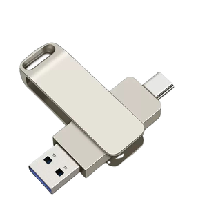 Clé <span class=keywords><strong>USB</strong></span> 3.0 pivotante 2-en-1 Type-C vers <span class=keywords><strong>USB</strong></span>-A/OTG haute vitesse en métal, 32 Go, disques promotionnels, mémoire flash, clé <span class=keywords><strong>USB</strong></span> - Product Image 2