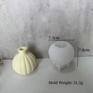 Awal Riser vas bulat cetakan silikon DIY beton bunga wadah untuk rumah kantor dekoratif kerajinan - Product Image 5