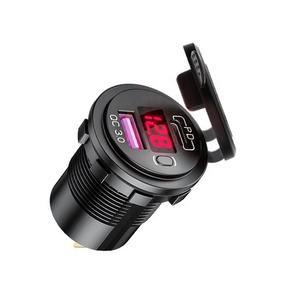 ON/<span class=keywords><strong>Off</strong></span> charge rapide de voiture chargeur de téléphone portable de voiture PD + QC3.0 12V/24V double chargeur USB prise de chargeur de voiture - Product Image 5