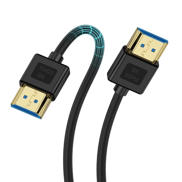 Silicone Ultra Soft HDTV Cable Support 8K60Hz Ultra Slim and Thin Cord HDR Support PS5 Xbox RTX4090 3090 RX 79007800 Apple TV