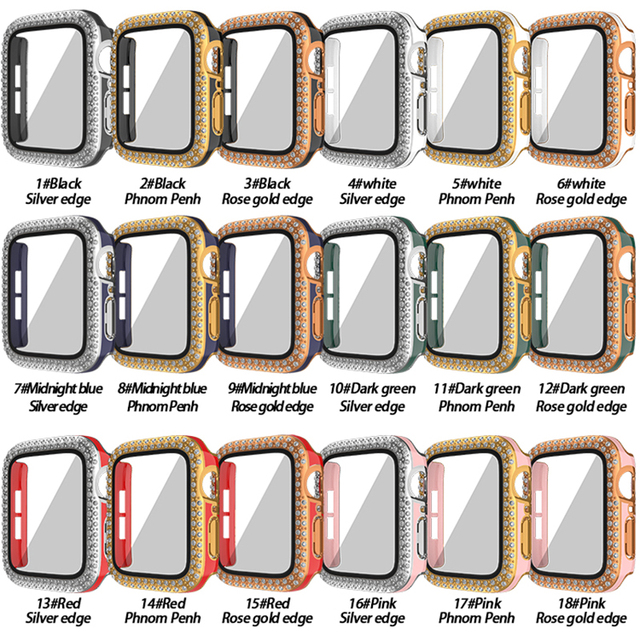 Coolyep Watch 9 8 7 Cover With Film Screen Protector 38mm 40mm 41mm 42MM 44MM 45mm Hard PC Cover Case for Apple IWatch Case