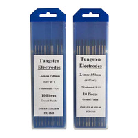 Electrodos de Tungsteno WL20 Blue Tip AWS A5.12 EWLa-2 para Soldadura TIG, 1.6/2.4/3.0mm 1/16" 3/32", Aleación de Grano Fino, OEM China