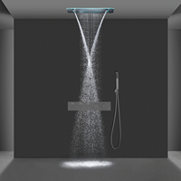 Robinet de douche thermostatique intelligent à LED 600*330mm avec effet pluie et cascade pour salle de bain