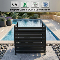 Structure de ventilation horizontale à lamelles personnalisée JH-Mech, système d'installation stable sur piquets, couverture pour unité extérieure de climatisation