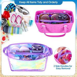 Custom Iridescent <b>Beach</b> Bag Organizer Insert Compatible with Bogg Bag <b>Beach</b> Bag Insert Divider Pouch Waterproof Liner - Product Image 3