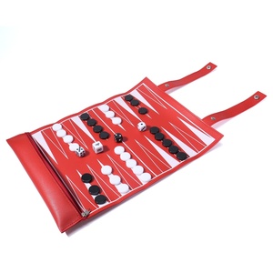 Boshiho - Bolsa de Viaje Enrollable de Cuero con Cierre de Cremallera para Juego de Backgammon Portátil de 7 Pulgadas, Moderna, en Varios Colores - Product Image 6