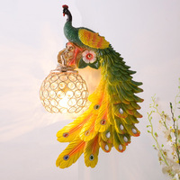 NGHỆ THUẬT Deco Cổ Trong Nhà Khung Ánh Sáng Phù Hợp Phòng Khách Peacock Tường Đèn