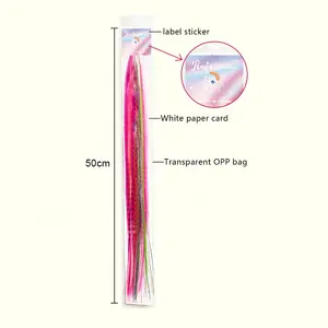 Toptan uzun düz Fiber tüy uzantıları renkli horoz sentetik tüy saç ekleme