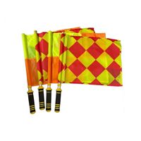 Drapeaux de l'arbitre pour la touche, haute qualité, rouge et jaune à carreaux, équipement d'entraînement et de compétition de football, modèle 333