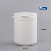 Bouteilles rondes en plastique HDPE de 200 ml et 150 ml avec bouchon à anneau de déchirement, prix d'usine, conteneur vide pour capsules de protéines, vente en gros