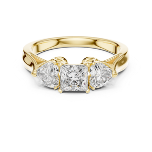 Bague en or 18 carats classique avec diamant de laboratoire HRT de qualité supérieure, taille princesse, pour femme, cadeau de mariage et d'anniversaire - Product Image 4