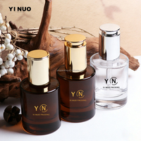 Nouvelle conception, flacon d'huile essentielle à bouton-poussoir, épaule plate, 30 ml, vert, flacon compte-gouttes cosmétique, sérum pour la croissance des cheveux