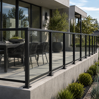 Système de main courante murale en aluminium pour escalier, balustrade 6063 T5 thermolaquée, antirouille, pour marches intérieures et extérieures