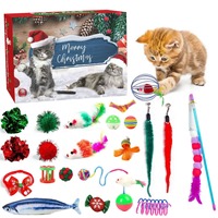 Calendrier de l'Avent pour chien avec variétés de jouets pour chat et jouets surprise quotidiens pour les affichages de compte à rebours des fêtes