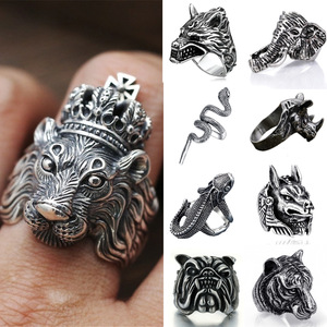Retro Punk Offener <span class=keywords><strong>Ring</strong></span> Verstellbarer Löwen-Schlangen-<span class=keywords><strong>Ring</strong></span> für Männer - Product Image 1