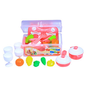 Plastic Kids Kitchen Dish Play Set with Storage Box for Pretend Cooking and Food Role Play <b>Toy</b> - Product Image 1