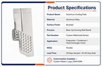 Plaque froide soufflée en alliage d'aluminium à liaison par rouleaux pour dissipation thermique de station de base 5G, spécifications personnalisées