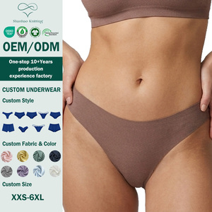 Shanhao OEM Perizoma in Cotone di Bambù da <span class=keywords><strong>Donna</strong></span>, Taglio Laser, Senza Cuciture, a Costine, Traspirante, Elasticizzato, Vita Bassa, Intimo Eco-Friendly - Product Image 1
