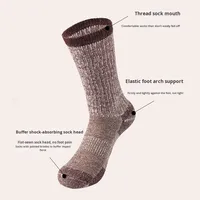 Chaussettes mi-mollet en laine mérinos épaissies antidérapantes anti-odeurs pour les sports de plein air pour l'alpinisme et le ski