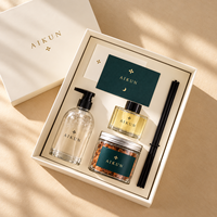 AIKUN Ensemble de diffuseurs de parfum et bougies parfumées personnalisées OEM, respectueux de la sécurité et de l'environnement, pour un cadeau de pendaison de crémaillère