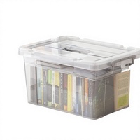 Boîte de rangement en plastique 52,5 * 37,5 * 24 cm, organisation de rangement à domicile, rangement pour pulls, avec couvercle, boîte blanche