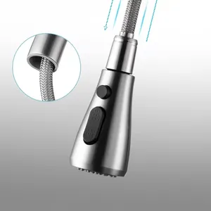 صنبور مطبخ من النيكل المصقول عالي الجودة من الفولاذ المقاوم للصدأ ، خلاط حوض قابل للسحب بمقبض واحد ، صنابير مياه باردة وساخنة - Product Image 4