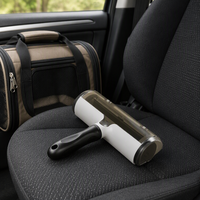 Brosse à poils d'animaux en fibre de polyester ABS, à alimentation statique, pour un nettoyage en profondeur, avec base autonettoyante