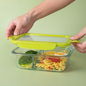 Contenitore per Pranzo in Vetro Wolecok Senza BPA 1040/640ml, Adatto al Microonde con Coperchi Ermetici per Preparazione e Conservazione Pasti - Product Image 2