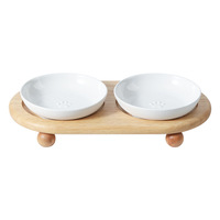 Bol en céramique haut de gamme pour animaux de compagnie avec design surélevé, base antidérapante en silicone, gamelle pour chiens et chats avec support pour petits chiens