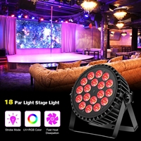 Luces de Escenario LED UV+RGB de 200W, 18*10W, DMX512, Mezcla Infinita y Efecto Arcoíris, Luces Par para Discoteca, DJ