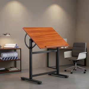 Table à dessin en bois à inclinaison réglable de 0 à 90 degrés Bureau à dessin à cadre en H pour mobilier de bureau - Product Image 2
