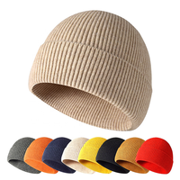 Bonnet en laine tricoté unisexe avec revers en acrylique, broderie de haute qualité, personnalisable avec logo, idéal pour l'hiver