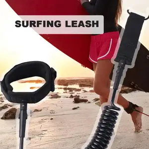 Cina di alta qualità 6ft 9ft 7mm 8mm cinturino per piedi personalizzato Sport acquatici Surf tavola da Surf a spirale forza TPU Surf guinzaglio