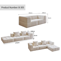 Canapé modulaire contemporain de luxe, emballage sous vide, tissu personnalisable, mousse, design en forme de L pour salon