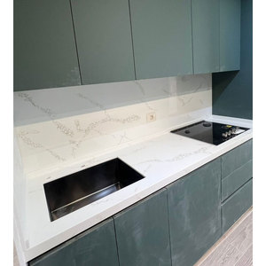 Materiale per Superfici Solide in Acrilico Modificato Puro <span class=keywords><strong>con</strong></span> Motivo Marmo Bianco Marca Koris per Paraschizzi e Piani di Lavoro da Cucina - Product Image 1