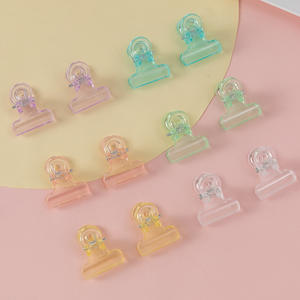 Clip de bureau en acrylique à longue queue, design élégant, style 'Student Ins', motif 'Girl Heart', pour le rangement de documents et de reçus - Product Image 1