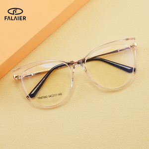 Monturas de Gafas Falaier Cat Eye TR87062 54-17-140, Montura Completa, Protección Anti Luz Azul, Unisex - Product Image 1