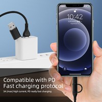 Kabel pengisi daya Cepat 3A 4 In 1, kabel Usb Tipe C multifungsi