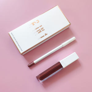 Juego de brillo de labios delineador de labios <span class=keywords><strong>2</strong></span> en 1 sin logotipo al por mayor conjunto de lápiz labial líquido mate de larga duración con logotipo personalizado conjunto de delineador de labios - Product Image 3