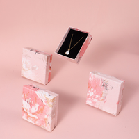 Boîte d'emballage de bijoux auto-élevante personnalisée, écologique, recyclable, avec impression personnalisée, couleur personnalisée, motif floral, forme irrégulière pour