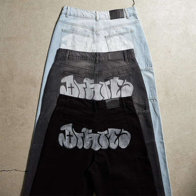 Best Selling Rap Jeans Men's Slim Fit Ripped Denim New Design