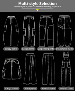 Pantalon cargo YUCE personnalisé pour homme avec fermeture éclair, en sergé 100 % coton tissé, multi-poches, non extensible - Product Image 6