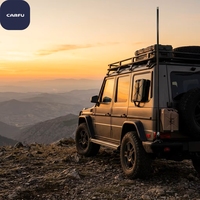 Antenne de voiture en acier inoxydable de 130 cm de long, support de montage rotatif à 360°, sans perçage, décorative/fonctionnelle, pour Jeep
