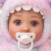 Poupée Reborn en vinyle de 18 pouces avec corps souple, costume de dragon, ailes en peluche, cornes à paillettes, poupée nouveau-né pour jeu d'imitation
