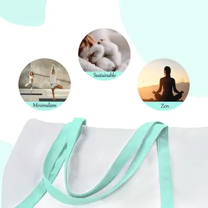 Özel Logo büyük Yoga aksesuarları spor pamuk plaj omuz tuval Yoga çantası Yoga Mat taşıyıcı