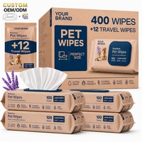 Lingettes pour animaux de compagnie OEM, épaisses, en non-tissé spunlace, pour le nettoyage des pattes et des fesses des chiens, sans alcool, à la lavande, pour chats, livraison directe d'usine