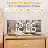 Jam Alarm Elektronik Digital Desain Lengkung Modern Angka LED Catu Daya USB 3 Nada Alarm Tunda Memori Mati Otomatis Kalender