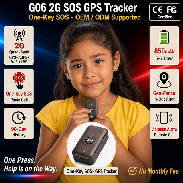 Factory Wholesale Low Price G06 Mini GPS Tracker for Child Kids Ladies Elderly Real Time Tracking SOS Calling Geo-fence Alert