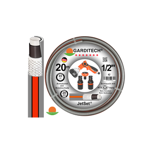 Garditech Jetset สายฉีดน้ำขนาดพรีเมี่ยม, 1/2 20เมตรพร้อมชุดฟิตติ้ง - Product Image 1